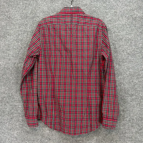 Banana Republic Button Down Shirt Mens Medium Red Elbow Patch Plaid Slim Fit NEW - Picture 10 of 10